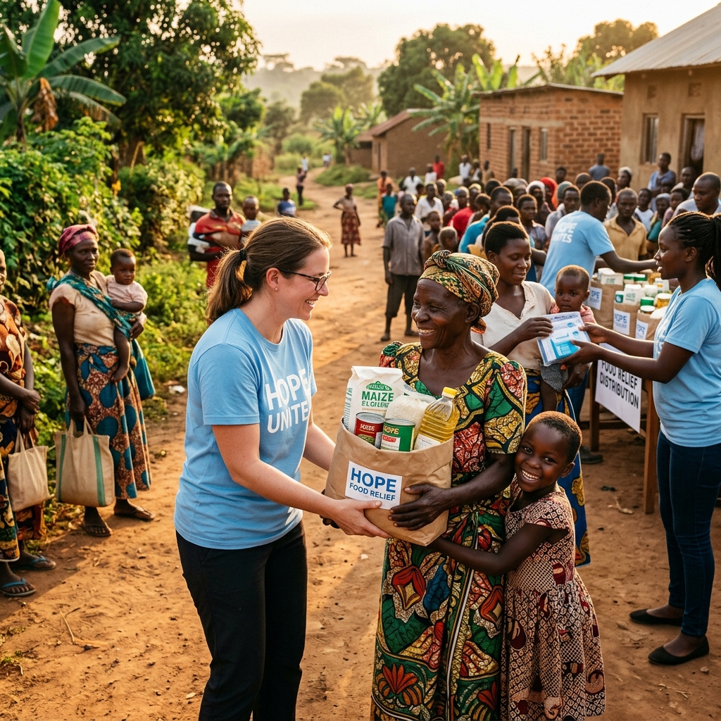 Sneelipo volunteers distributing aid